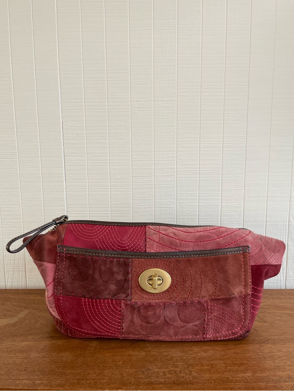 Coach Vtg Patchwork Suede Large Hobo Bag
